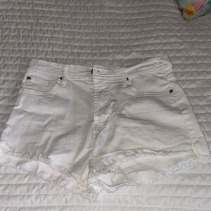 white Jean Shorts